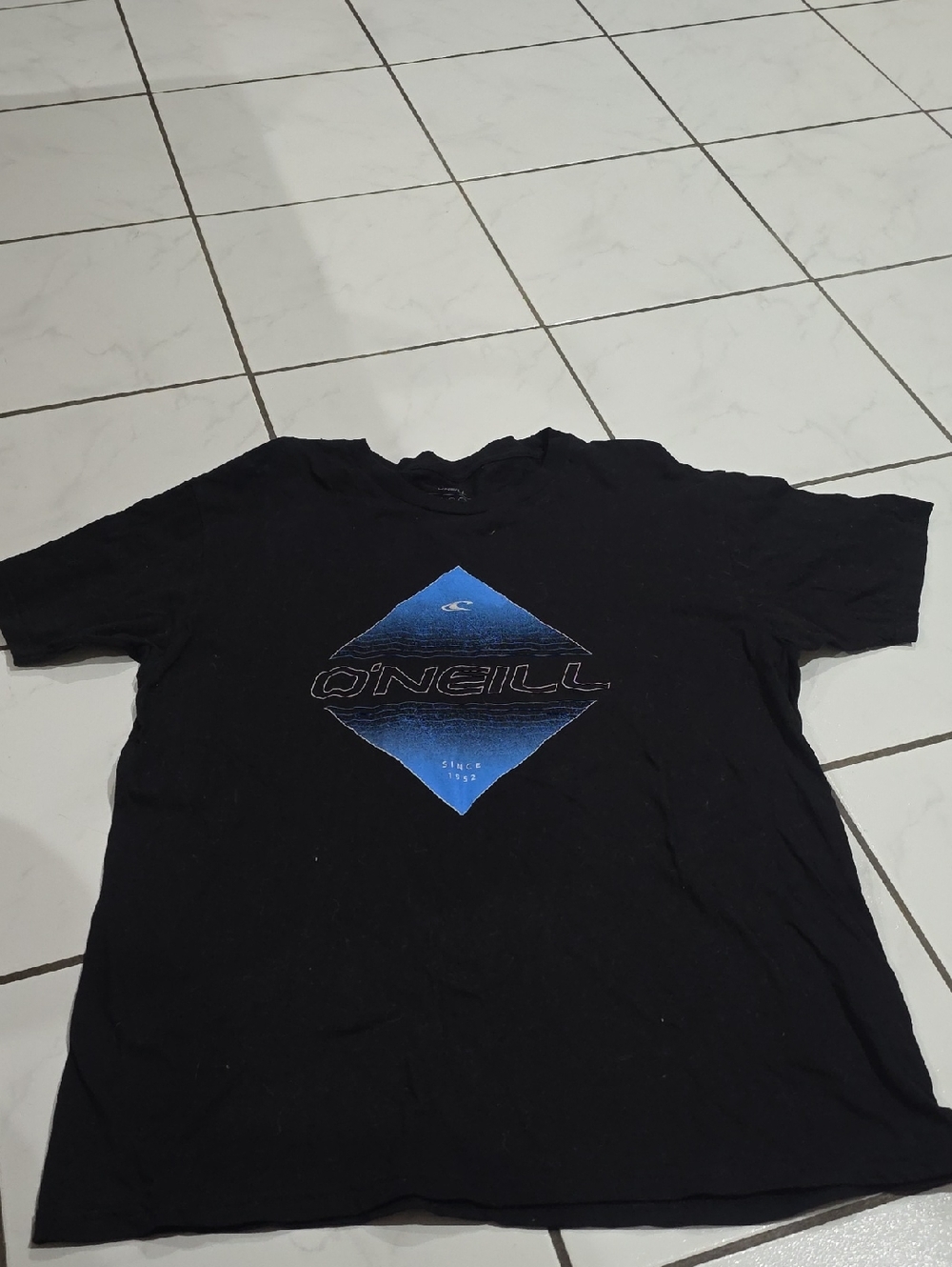 O'Neill Black Short-Sleeve Tee with Blue Diamond Graphic